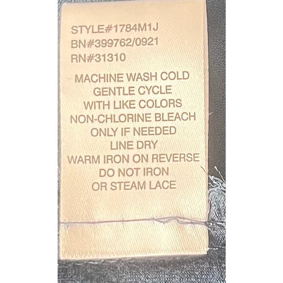 FORTUNE+IVY LONG SLV, V-NECK, LACE SHOULDER BLOUSE, WOMENS, XL, NAVY BLUE - Picture 11 of 12